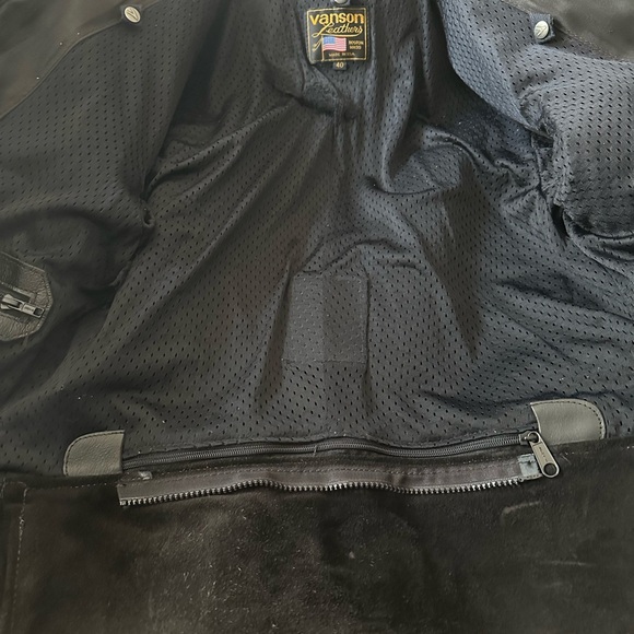 Vanson Black Leather Bomber Jacket - Picture 6 of 6